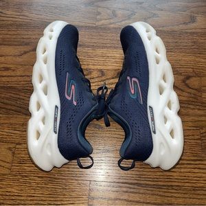 Skechers Go Run Swirl Tech Blue Athletic Running Shoes Sneakers Size 7.5 Men’s